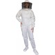 Professional Bee Suit with Round Hood Veil- Thick Cotton Bee Suit Sting-Less Protection Pro Beekeeper Suit Bee Keeper Suite Trajes De Apicultura XL