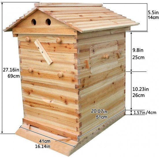 Flows Hive, Flows Hive Beehive, Beehive with 7pcs Flows Frames, Bee House with 1pcs Super Boxes, 1pcs Brood Boxes(No Brood Frames), Bee Hives Starter Beekeeping Kits