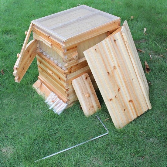 Flows Hive, Flows Hive Beehive, Beehive with 7pcs Flows Frames, Bee House with 1pcs Super Boxes, 1pcs Brood Boxes(No Brood Frames), Bee Hives Starter Beekeeping Kits