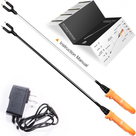 Cattle Prod, Newest Waterproof Cattle Prod Stick with LED Light, Rechargeable Electric Livestock Prod for Cow Pig Goats and More, X Series