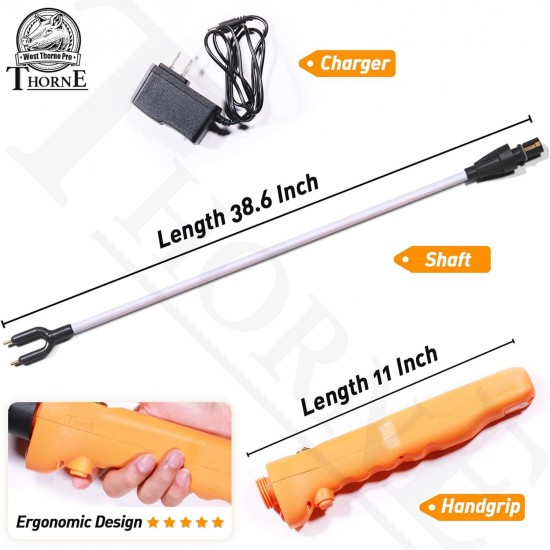 Cattle Prod, Newest Waterproof Cattle Prod Stick with LED Light, Rechargeable Electric Livestock Prod for Cow Pig Goats and More, X Series