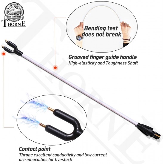 Cattle Prod, Newest Waterproof Cattle Prod Stick with LED Light, Rechargeable Electric Livestock Prod for Cow Pig Goats and More, X Series