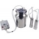 Electric Milking Machine for Goats Cows, Charge Pulse Milking Machine, Pulsation Milking Vacuum Pump,Automatic Portable Livestock Milking Equipment, 5L/7L Stainless Steel Milk Bucket