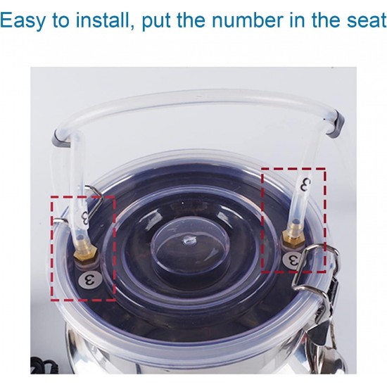 Electric Milking Machine for Goats Cows, Charge Pulse Milking Machine, Pulsation Milking Vacuum Pump,Automatic Portable Livestock Milking Equipment, 5L/7L Stainless Steel Milk Bucket