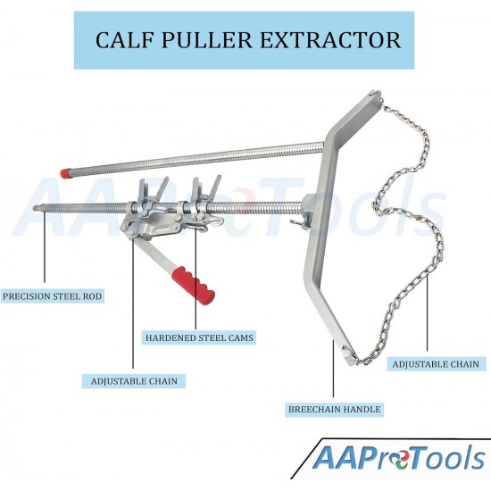 Durable Baby Cow delivery Apparatus Calf Puller & (1pc) OB Handle, (1pc) Chain 30 Veterinary Instruments for Dairy Farm