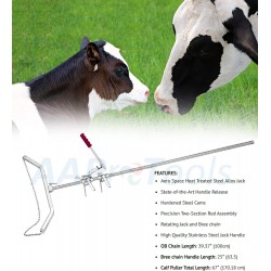 Durable Baby Cow delivery Apparatus Calf Puller & (1pc) OB Handle, (1pc) Chain 30 Veterinary Instruments for Dairy Farm