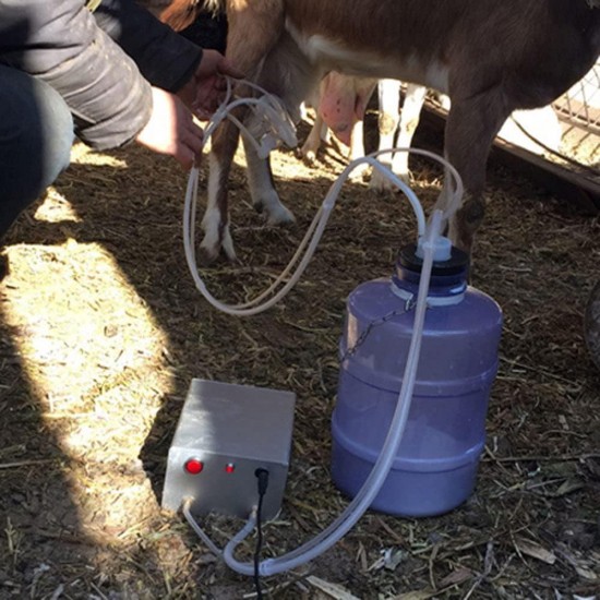 WZFANJIJ Milking Machine for Men, Automatic Portable Livestock Milking Equipment, with 2 Teat Cups Adjustable Vacuum Pump Food Silicone Grade Hose,for-Sheep