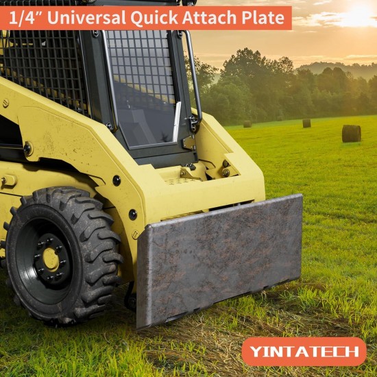 1/4 Skid Steer Attachment Plate Universal Quick Attach Plate Compatible with Kubota and Bobcat Skid Steers and Tractors