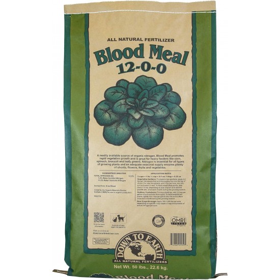 Down To Earth Blood Meal Fertilizer Mix 12-0-0, 50 lb