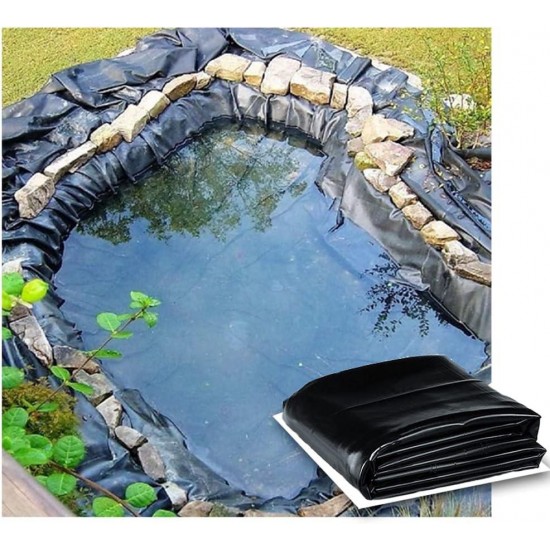 Pond Liner 20Mil 20x30ft Flexible Geomembrane Dam Liner Pond Skins HDPE Black Liner for Outdoor Ponds Water Garden and Fish Pond