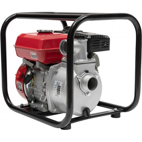 2-inch Gasoline Engine Water Pump, 4stroke 7HP Gas Powered Trash Water Transfer Pump with 25ft Hose, Portable High Pressure for Farmland Watering, Garden Irrigation