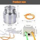 14L Goat Milking Machine, Portable Plug-in Speed Adjustable Pulsating Vacuum Pump, Food Grade 304 Stainless Steel Milk Bucket with Auto Stop Check Valve Goat Milker Machine