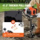 Post Hole Digger, 52cc 1450W Auger Post Hole Digger, Gas Powered Earth Digger with Two Earth Auger Drill Bit 6 & 10 and 3 Extension Rods, for Farmland, Garden and Plant, EPA Certification