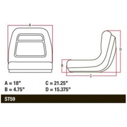 Yellow High Back Seat Fits John Deere LX172 LX173 LX176 LX178 LX186 LX188 AM115813