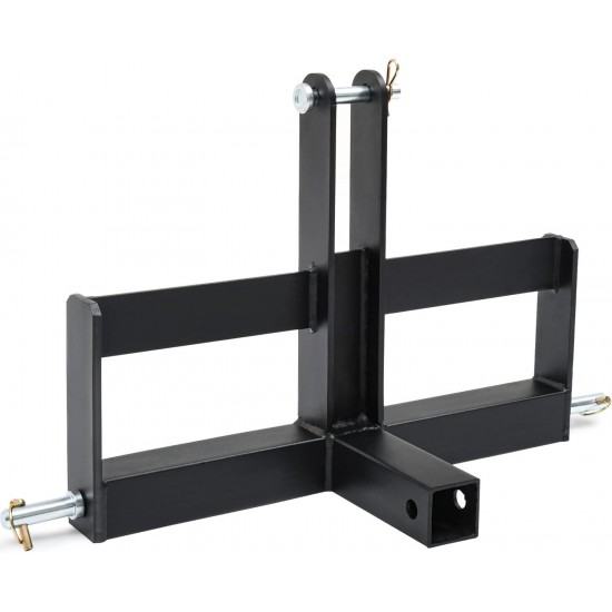 3 Point Hitch Receiver for Category 1, 2 Receiver Tractor Drawbar Attachments with Suitcase Weight Brackets