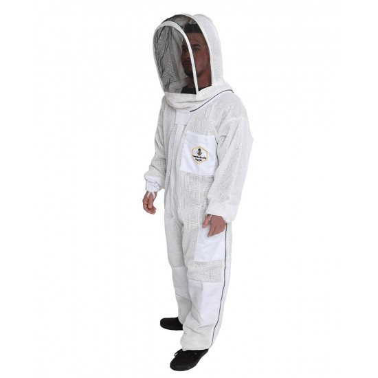 3 Layer Ventilated Bee Suit for Apiarist, Breathable & Durable - Protection and Safety for All Beekeepers(Large)