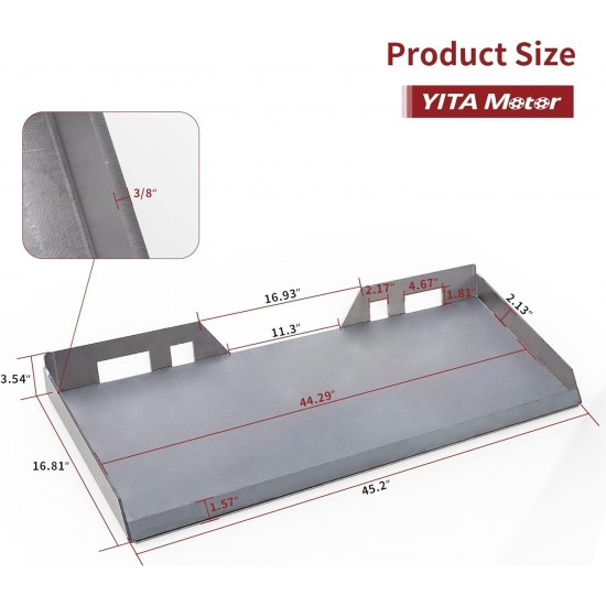 3/8 Skid Steer Attachment Plate Universal Quick Attach Mount Plate Compatible with Kubota, Bobcat Skid Steers and Tractors