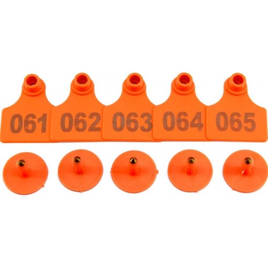 1000 Sets Numbered Plastic Livestock Ear Tags for Cattle Pigs Calf Goat Hogs Animal Identification TPU Earring Tagger with 1 pcs Pliers Applicator, Orange