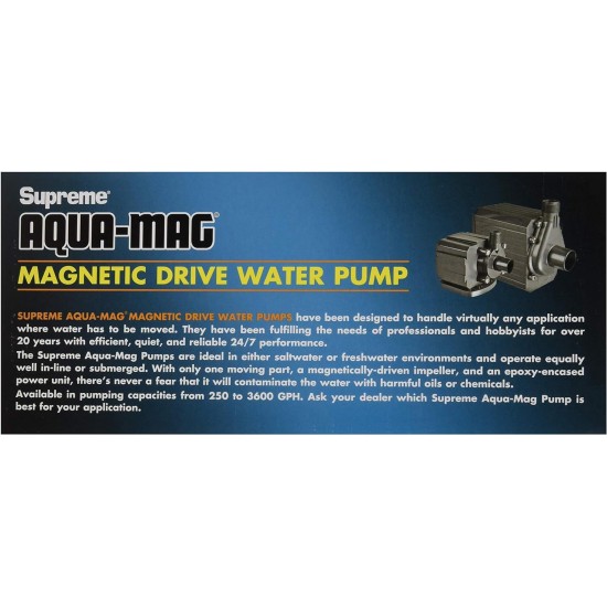 Supreme Aqua-Mag 950 GPH Magnetic Drive Water Pump, 02710