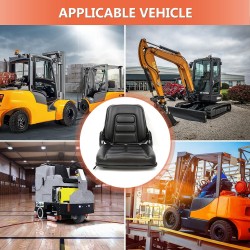 Universal Fold Down Forklift Seat with Adjustable Angle Back,Micro Switch and Slide,for Tractor,Excavator Skid Loader Backhoe Dozer Telehandler ZTR‘s Equipment Construction