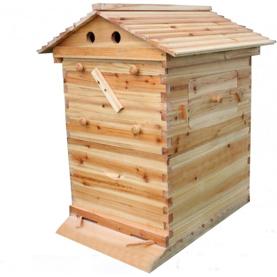 Flows Hive,Flow Hive Beehive Complete kit,Wooden Beekeeping House,Food Grade BPA (Beehive Frame+Wooden Box)