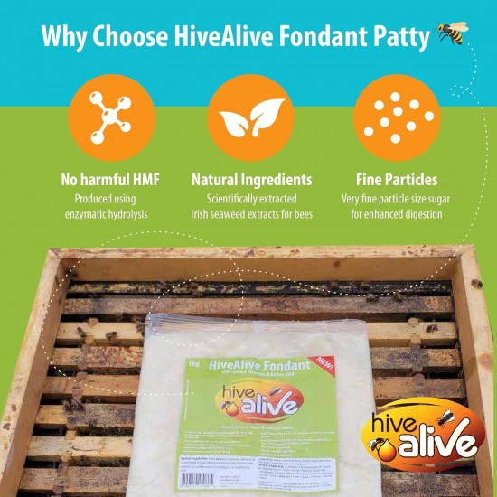 Fondant Bee Food Supplement - With Vitamins & Amino Acids - Natural Feed Enhancer Improves Colony Health, Population & Honey Production - Ideal Winter, Spring Feed to Lower Mortality-15Pack