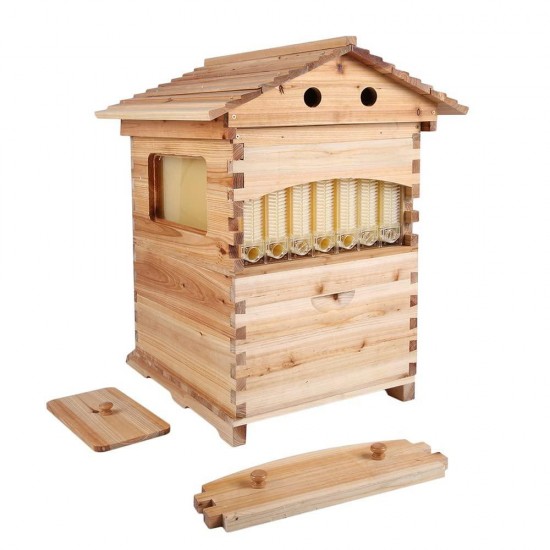 Flows Hive Beehive, Beehive with 7pcs Flows Frames, Bee House with 1pcs Super Boxes, 1pcs Brood Boxes(No Brood Frames), Bee Hives Starter Beekeeping Kits