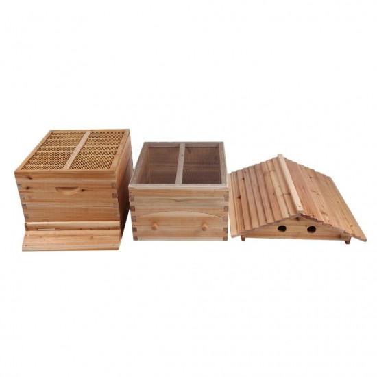 Flows Hive Beehive, Beehive with 7pcs Flows Frames, Bee House with 1pcs Super Boxes, 1pcs Brood Boxes(No Brood Frames), Bee Hives Starter Beekeeping Kits