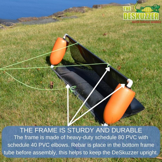 DeSkuzzer 2.0 54 Wide Floating Debris Collector for Lakes & Ponds | Extremely Durable Net | Made in The USA