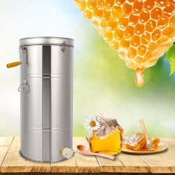 Honey Extractor, 2 Two Frame Stainless Steel Manual Crank Honey Extractor Equipment, Honey Bee Spinner Beekeeping