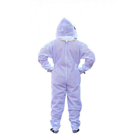 3 Layer Beekeeping Suit With Fancing Veil Sting Proof One Pair Gloves (2XL)