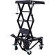 300 lbs Hydraulic Motorcycle Scissor Jack Lift, Small Dirt Bikes ATV Lift Hoist Hydraulic Foot-Operated Stand Lift, 4 Wheels, Black