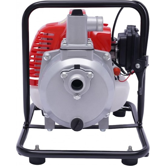 Gas Gasoline Water Pump, 43CC 2HP 7000rmp 2-Stroke Industrial Water Pump Air-Cooled Gasoline High Pressure Pump for Irrigation Pool, Landscaping or Gardening Irrigation