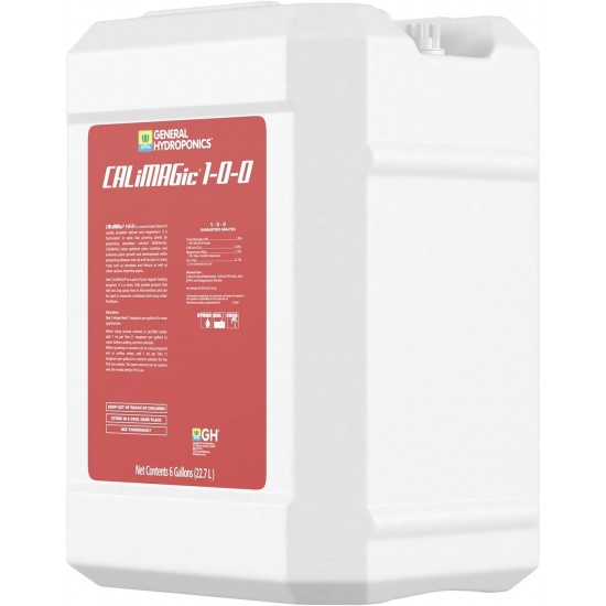 CALiMAGic 1-0-0, Concentrated Blend of Calcium & Magnesium, Prevents Secondary Nutrient Deficiencies, Helps Prevent Blossom End Rot & Tip Burn, Clean, Soluble, & Will Not Clog, 6-Gallon