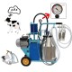 Cow Milking Machine Electric Piston Milking Machine for Cows 25L+25L 304 Stainless Steel Double Buckets for Cattle Milker Machine 20-24Cows/H Cows Milking Equipment 750W