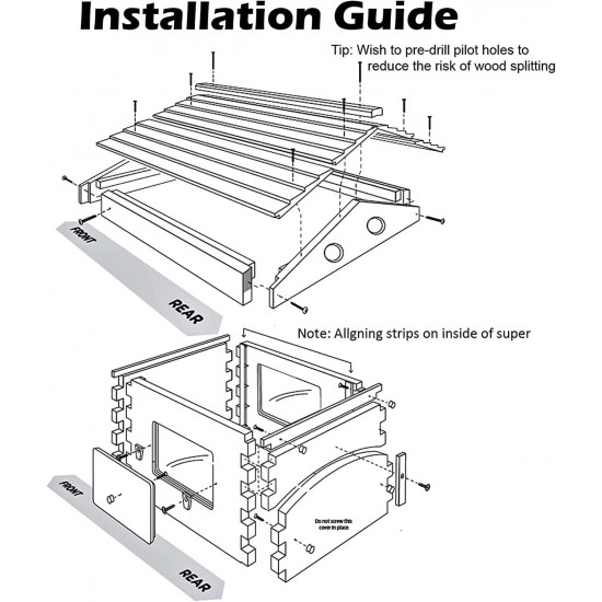 Bee Hives Boxes Starter Kit,Bee Box with Waxed Foundations with 7 pcs Upgraded Auto Frame,Food Grade BPA  Beekeeping Supplies