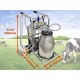 25L Electric Milking Machine Piston Cow and Goat Milker Machine with Regulator Stainless Steel Bucket 3 PCS Cleaning Brush 1440 RPM for Cows and Sheep Miking 110V