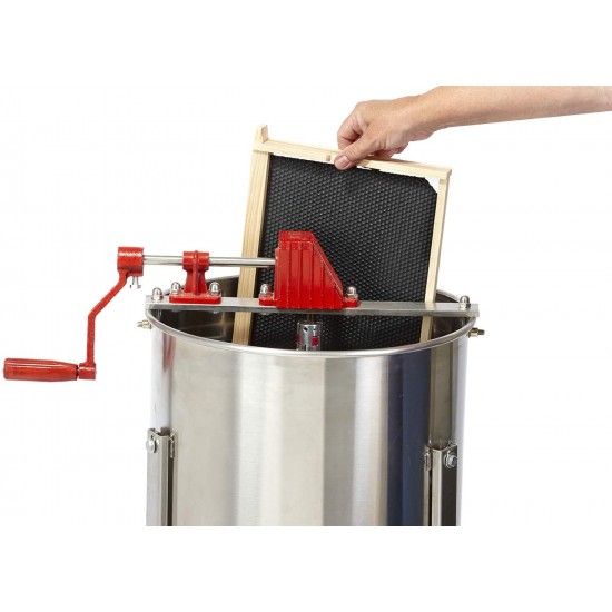 2-Frame Honey Extractor for Beekeeping | Hand-Crank Manual Honey Extractor Equipment | Stainless Steel | Beekeeping Supplies