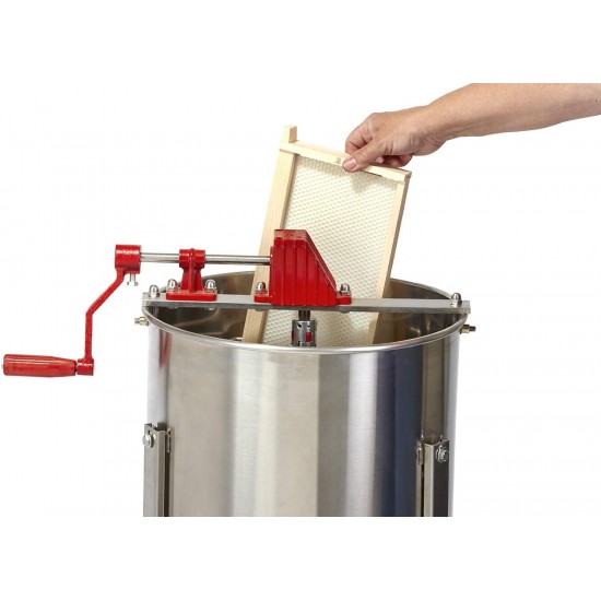 2-Frame Honey Extractor for Beekeeping | Hand-Crank Manual Honey Extractor Equipment | Stainless Steel | Beekeeping Supplies