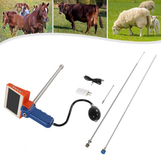 Cow Artificial Insemination Kit Cattle Visual Insemination Gun Adjustable Screen Professional Visual Insemination Gun Instrument Veterinary Insemination Farm Tools Set for Farm Cows