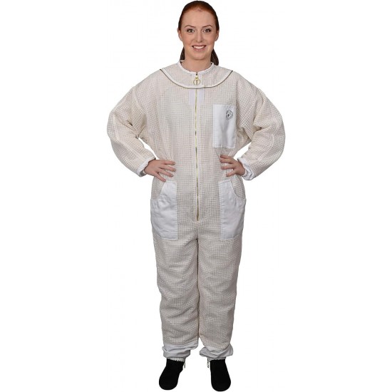 420 Aero Beekeeping Suit with Round Veil, S, Crystal White