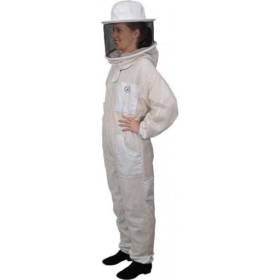 420 Aero Beekeeping Suit with Round Veil, S, Crystal White