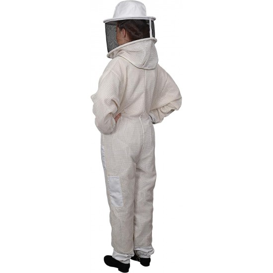 420 Aero Beekeeping Suit with Round Veil, S, Crystal White