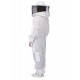 Ventilated Beekeeping Suit & Goatskin Gloves & Bee Family Stickers - YKK Metal Zippers - Men & Women - TOTAL PROTECTION - Self-Supporting Round Veil - Easily Take On & Off - 8 Pockets (Small)