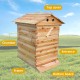 Flows Hive Beehive Kit Automatic Wooden Bee Hive House Kit Beehive Boxes with 7 Pieces Comb Honey Frames for Beginning and Professional Beekeepers