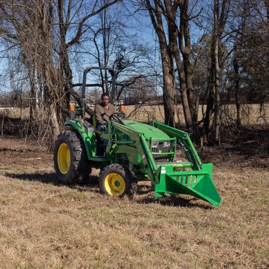 Economy Series Stump Bucket Tree Scoop V2, Fits John Deere Hook and Pin, HD Serrated Leading Edge, Ideal for Ripping Roots & Removing Smaller Tree Stumps, Light Construction