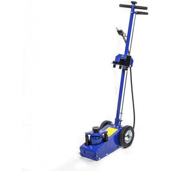 22 Ton Hydraulic Floor Jack Air-Operated Axle Bottle Jack with (4) Extension Saddle Set Built-in Wheels, Blue