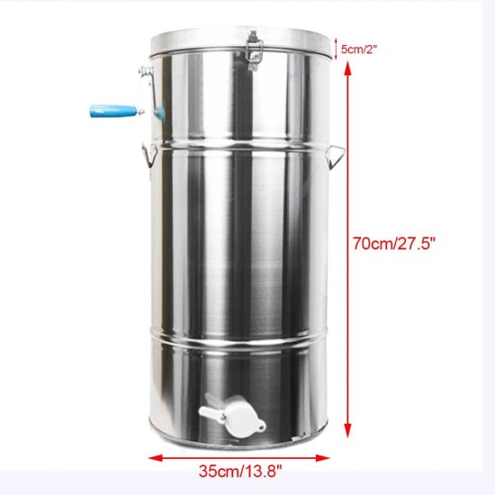 2 Frame Honey Extractor Separator, Manual Honey Extractor Stainless Steel Beekeeping Pro Extraction Apiary Centrifuge Equipment with Seal Snap Lock