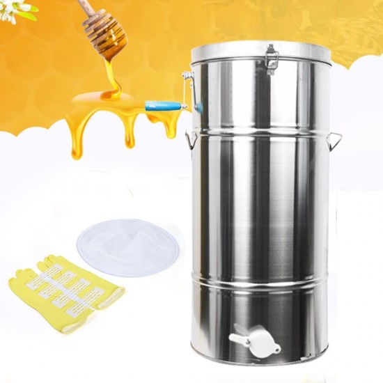 2 Frame Honey Extractor Separator, Manual Honey Extractor Stainless Steel Beekeeping Pro Extraction Apiary Centrifuge Equipment with Seal Snap Lock