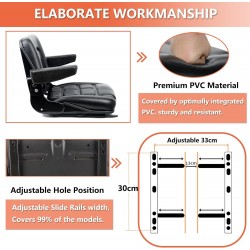 Universal Fold Down Forklift Seat,Micro Switch,Armrest for Tractor,Excavator Skid Loader Backhoe Dozer Telehandler ZTR's